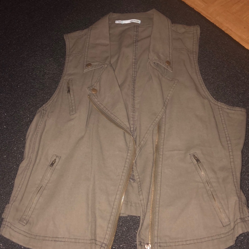 Olive green sleeveless vest